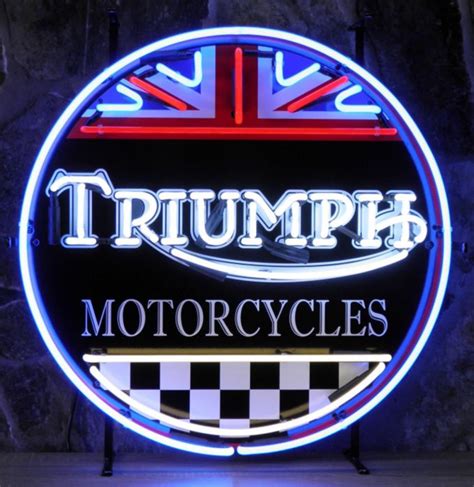 Triumph Motorcycles Neon Sign - 60 x 60 cm - FiftiesStore.com