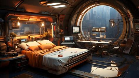 Premium AI Image | Gorgeous SciFi Bedroom Matte Painting by John