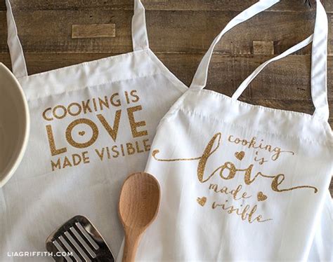 Make a Custom Apron with a Glitter Iron-On Quote | Custom aprons, Expressions vinyl, Apron designs