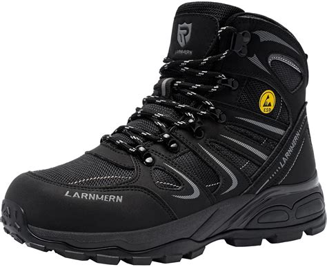 Buy LARNMERN Steel Toe Boots for Men ESD Work Shoes Electro Static Dissipative Slip Resistant ...