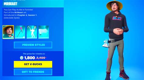 MrBeast Fortnite Item Shop & Gameplay (Skin Variants, Glider & More ...