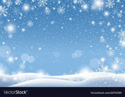 Christmas background design of snow falling Vector Image