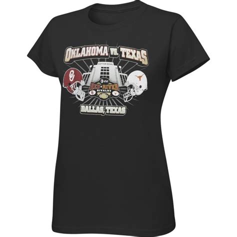 Oklahoma Sooners vs. Texas Longhorns Red River Rivalry Women's Black T ...