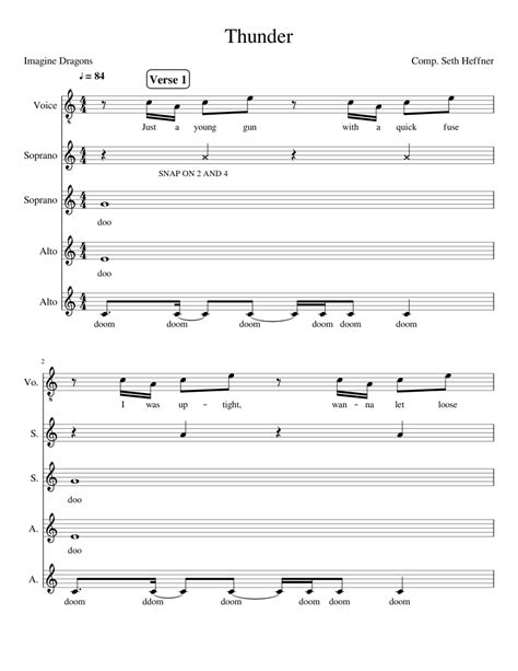 Thunder Sheet music for Piano | Download free in PDF or MIDI | Musescore.com