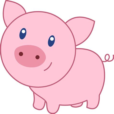 Cute Happy Pink Pig