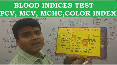 Blood Indices | PCV, MCV, MCH, MCHC Test & formula | Hematocrit | MCQ ...