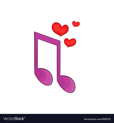 Love song icon cartoon style Royalty Free Vector Image