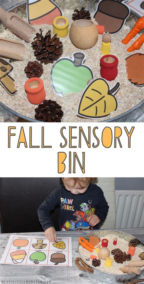 Fall sensory bin - Messy Little Monster