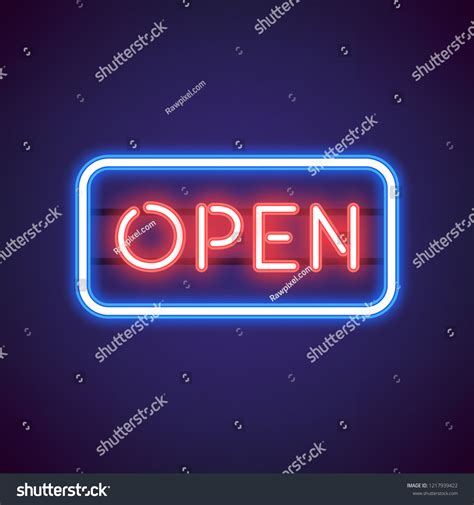 Red Open Neon Sign Vector Stock Vector (Royalty Free) 1217939422 ...