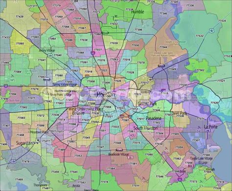 Houston Zip Codes - Harris County, TX Zip Code Boundary Map