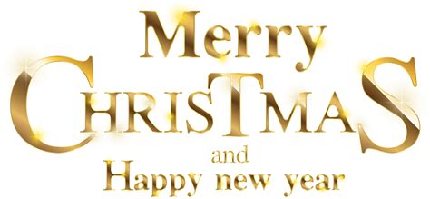 Download Transparent Gold Christmas Clipart - Merry Christmas And Happy New Year 2019 Png ...