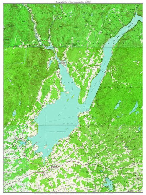 Great Sacandaga Lake 1963 USGS Old topo map - Reprint - Custom ...