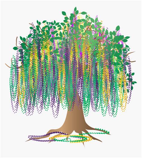 Graphic, Bead Tree, Bourbon Street, Mardi Gras, Tree - Mardi Gras Bead Png, Transparent Png ...