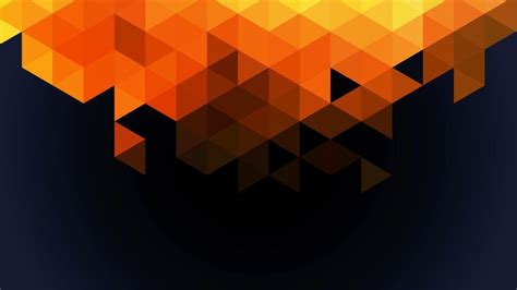 an orange and black abstract background with triangles