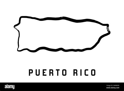 Puerto Rico island map simple outline. Vector hand drawn simplified style map Stock Vector Image ...