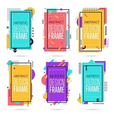 Premium Vector | Memphis commercial frames. Minimalist abstract layout, modern hipster, retro ...