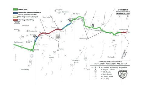 WVDOH map of Corridor H | Map, Corridor, Chart