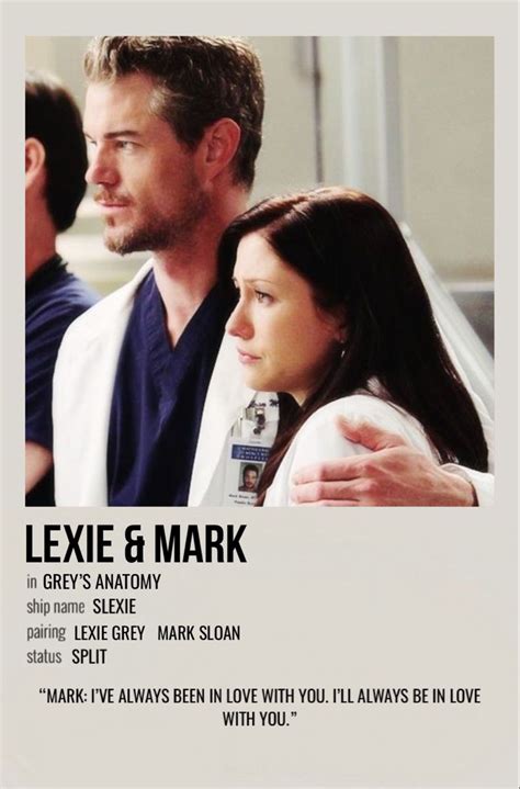 minimal polaroid relationship poster for lexie & mark from grey’s anatomy Grey's Anatomy Lexie ...