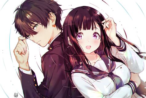 Hyouka HD Wallpaper: Eru Chitanda & Hōtarō Oreki by mery