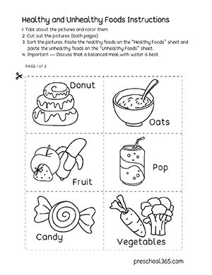 Printable Healthy Food Worksheets - prntbl.concejomunicipaldechinu.gov.co