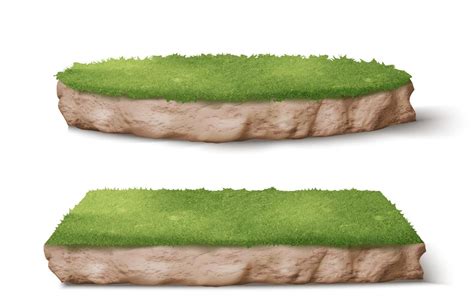 Land piece with green grass realistic, garden plot 13380761 Vector Art at Vecteezy