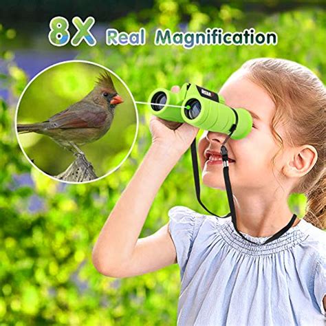 REAPP Binoculars for Kids High-Resolution 8x21, Gift for Boys & Girls Shockproof Compact Kids ...