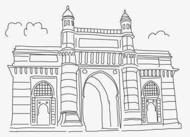 India Gate - India Gate Sketch Drawing, HD Png Download - kindpng