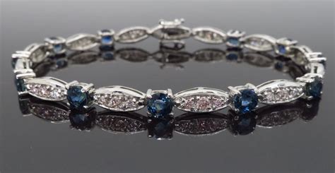 Blue Sapphire and Pink Diamond Bracelet at 1stdibs