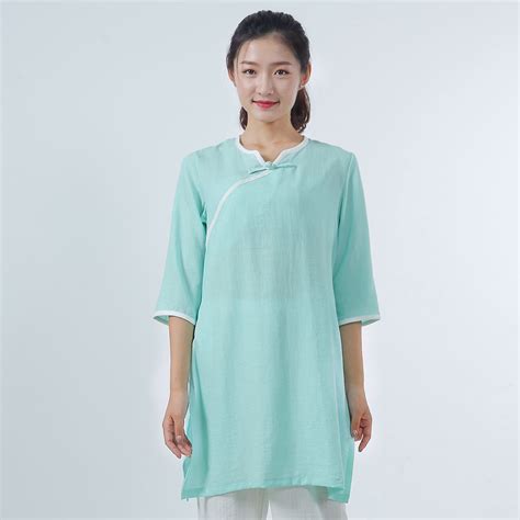 Linen and Natural Silk Meditation Robe, Lotus Leaf - Qi Gong, Meditation Uniform - Qi Gong ...