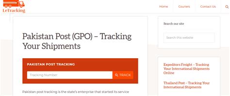 Pakistan Post Tracking - Track Your Parcels with LeTracking