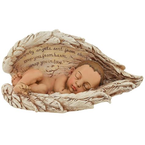 Sleeping Baby In Angel Wings With Sentiment