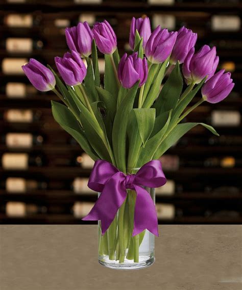 Tulip Bouquet Purple, Purple Tulips, Spring Tulips, Purple Ribbon ...