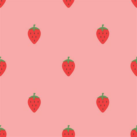 Strawberry heart seamless pattern isolated on pink background. vector ...