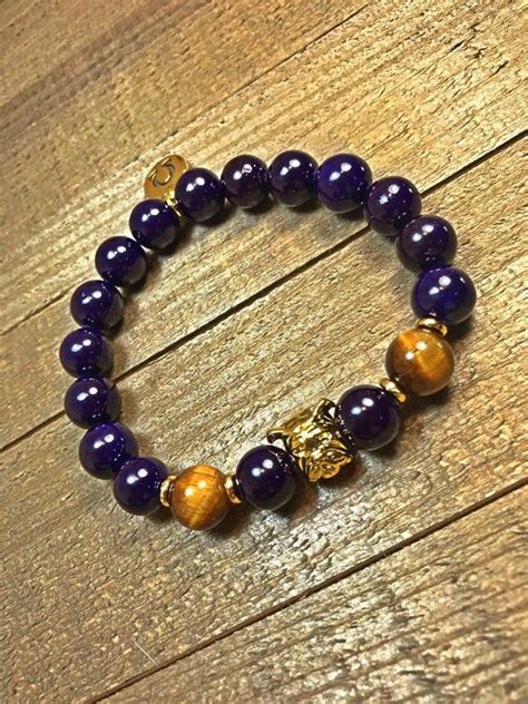 Mens Beaded Bracelet, Omega Psi Phi, Purple and Gold, Fraternity ...