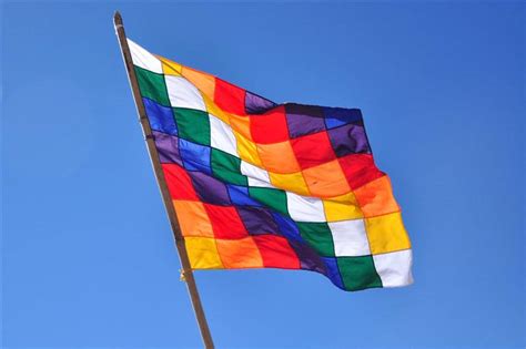 The flag of the Aymara, an indigenous group living in the Andes ...