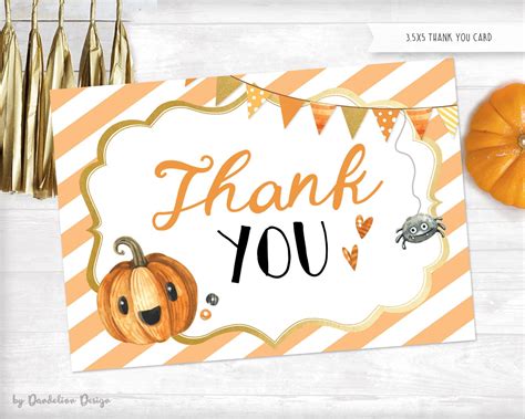 Pumpkin Halloween Baby Shower Thank You Favor Tags Printable | Etsy