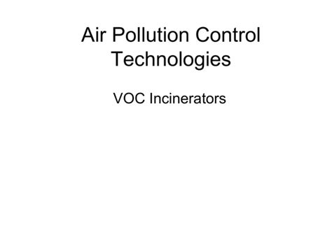 Air Pollution Control Technologies