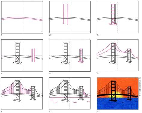 Golden Gate Bridge Drawing Easy