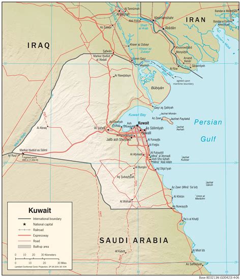 Map of kuwait - Kuwait map location (Western Asia - Asia)