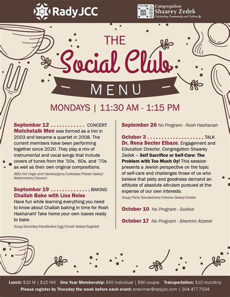 The Social Club - menu 1 - Pembina Active Living (55+)