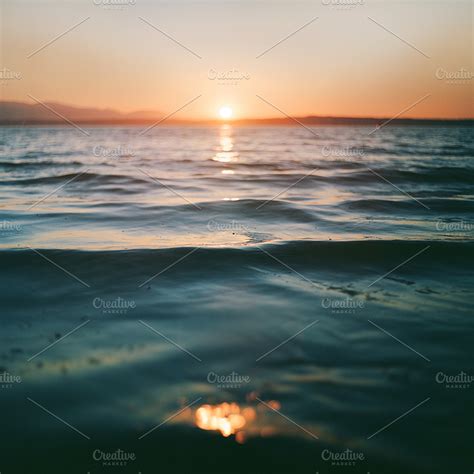 Ocean Calm Sunset ~ Nature Photos ~ Creative Market