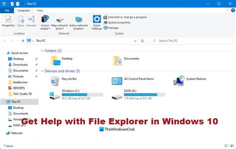 How To Get Help With File Explorer In Windows 11 10 | thewindowsclub