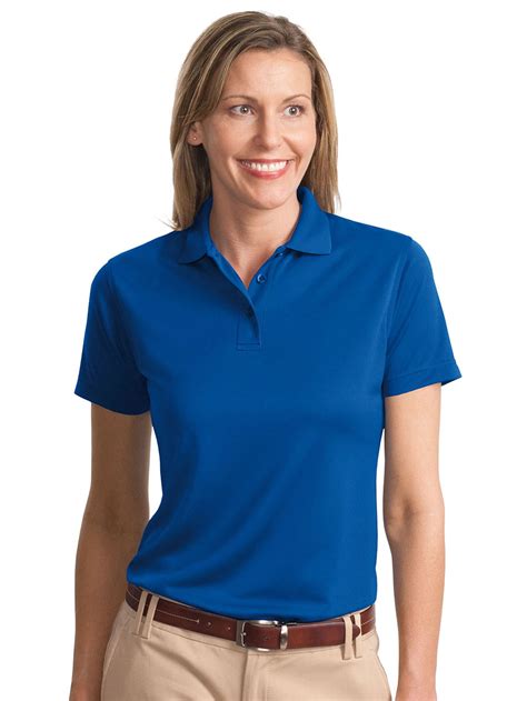 Port Authority - Port Authority Women's Comfortable Pique Polo Shirt_Royal_Large - Walmart.com ...