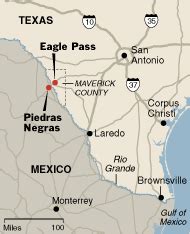 Start here. Map location of Piedras Negras across the Rio Grande from Eagle Pass, Texas. | Eagle ...