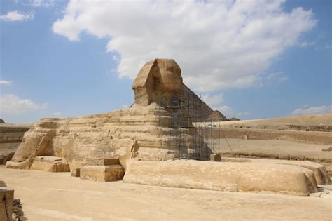 Premium Photo | Great sphinx on the restoration. giza egypt