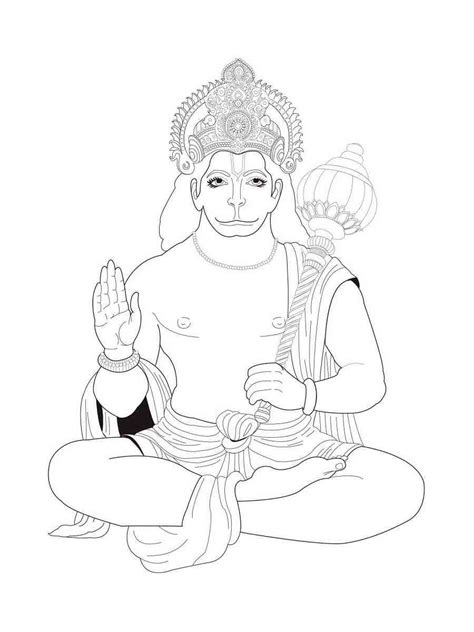 Hanuman Jayanti coloring page - Free printable