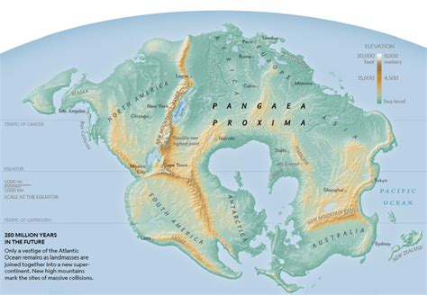 Pangaea Proxima- in 250 Million Years, National Geographic Magazine, 2018 [1114x772] : r/MapPorn