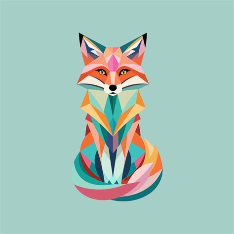 Geometric fox logo design vector illustration. Animal logo – MasterBundles
