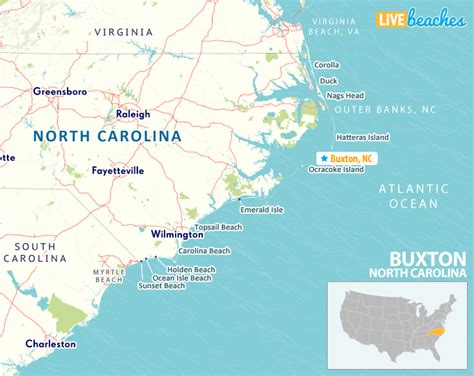 Map of Buxton, North Carolina - Live Beaches