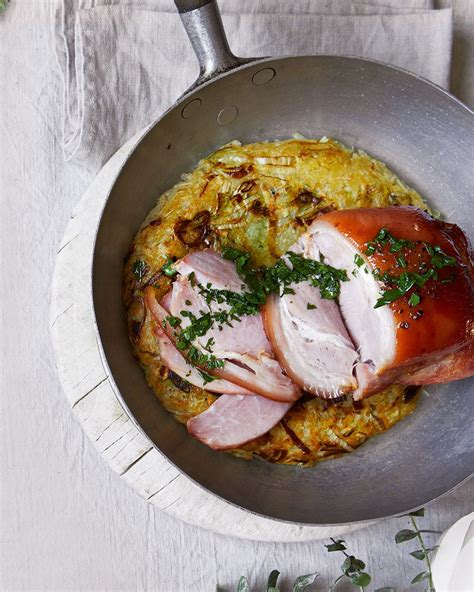 Only Food Ideas: Roast gammon joint with pan rosti and parsley sauce